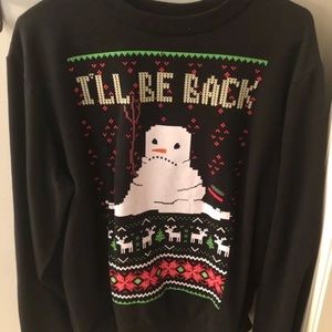 Black Christmas snowman sweater